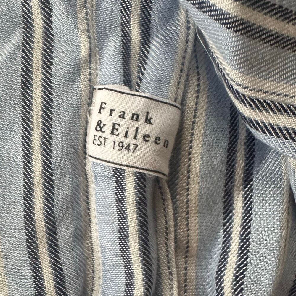 Frank & Eileen 100% Modal Eileen Button Up in White/Blue Stripe Size XS - Picture 5 of 5